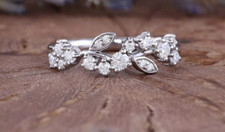 2Ct Round Cut Lab-Created Diamond Fancy Engagement Ring 14k White Gold Plated