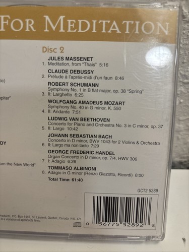 Classics For Meditation - Audio CD By Various - VERY GOOD - Picture 4 of 4