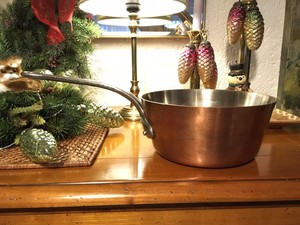 schöne ältere Kupfer Casserole Topf gestempelt made in ...