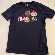 Washington Nationals L Navy T Shirt 2019 Champions NATS Baby Shark Roster Cotton