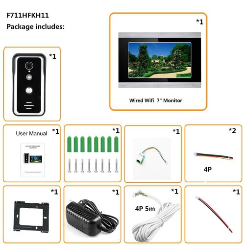 Teléfono AHD1080P WIFI 7 pulgadas pantalla táctil intercomunicador de video para el hogar aplicación Tuya - Imagen 12 de 15