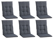 GO-DE Gartenstuhlauflage 6er Set Sesselauflage Polsterauflage für Mittellehner