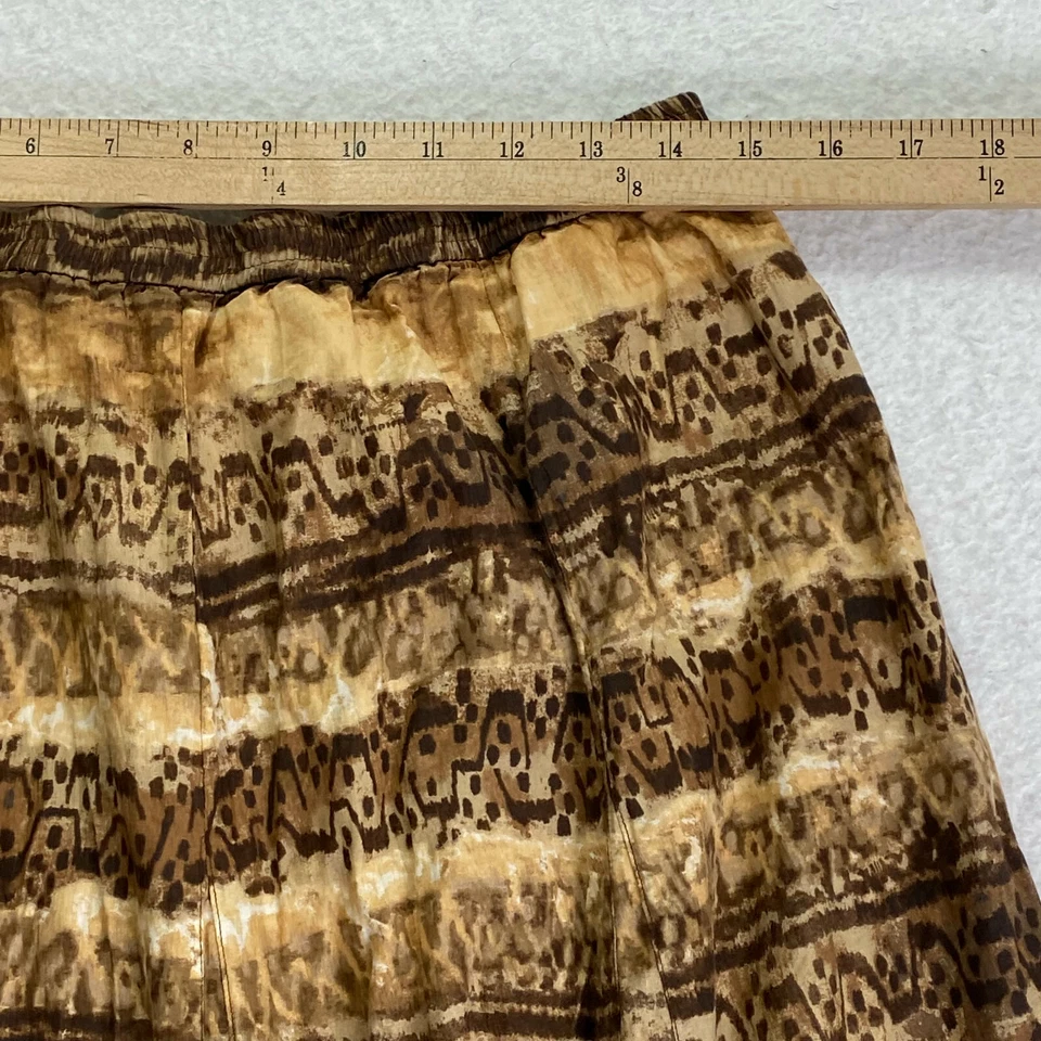 Liz & Co Womens Size Medium Brown & Tan Cotton Long Peasant Skirt Lined - Image 4 of 4