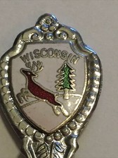 Vintage Souvenir Spoon US Collectible Wisconsin Deer Tree