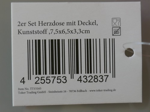 2er-Set Vorratsdosen Aufbewahrungsbox Dose Mini mit Deckel Herzform NEU - Bild 5 von 5