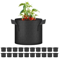 Grow Bags 3 Gallon 20 Pack Planter Pots Thickened Nonwoven Fabric Black