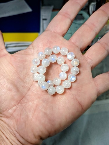 Moonstone Bead Bracelet for MEN Stretch 8mm 7, 7,5, 8, or 8.5 inch - Picture 7 of 10