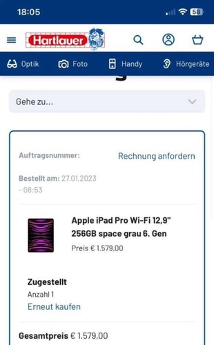 Apple iPad Pro 2022 12,9" WiFi 256GB Space Grau 6th Gen. inkl. Zubehör - Bild 6 von 6