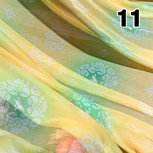 50*150cm Chinese Classical Chiffon Flower Fabric Hanfu Dress Horse Face Skirts - Picture 14 of 35