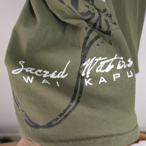 Hawaii Sacred Waters Wai Kapu Tshirt Men XXL Army Green Crew Short Sleeve - Picture 7 of 12