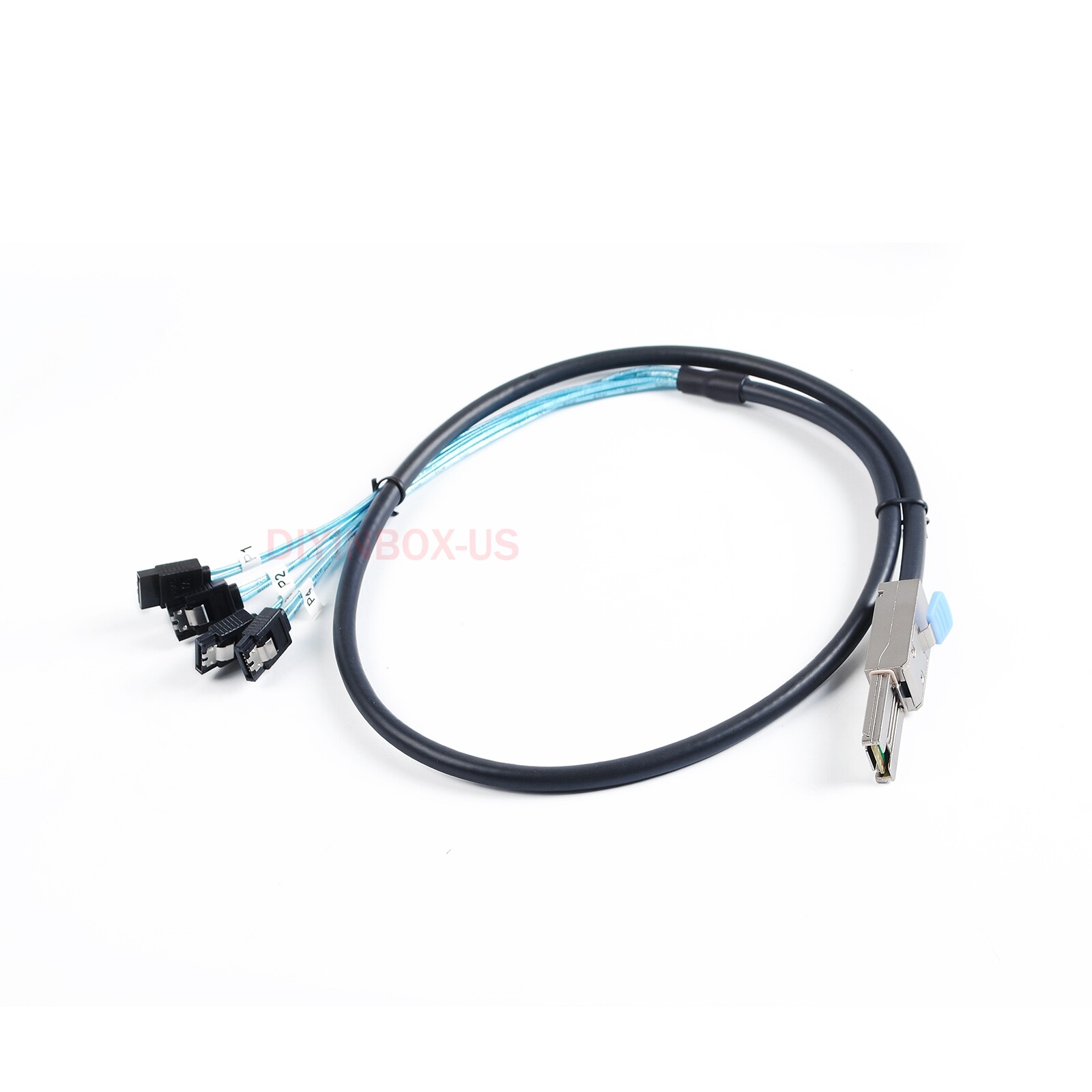 Fo 9201-16e Mini-SAS SFF-8088 26P to 4 X SATA 7Pin Forward Breakout Cable 1Meter