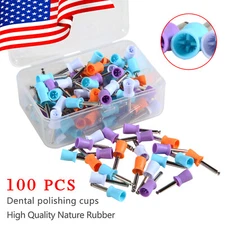 100PCS Mixed Dental Prophy Tooth Polishing Cups Latch Type Rubber Disposable