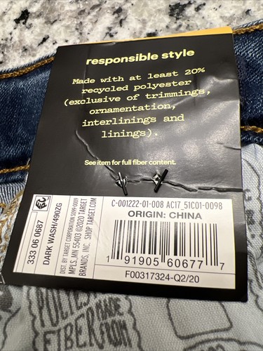 Art Class Girls High-Rise Girlfriend Ankle Denim Stretch Jeans Size 14 (27"x25") - Picture 6 of 6