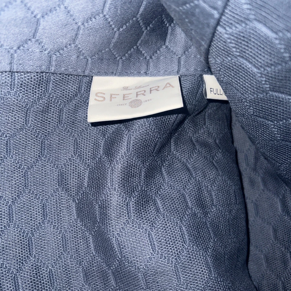 SFERRA Queen Matelasse Coverlet Favo  Cotton Honeycomb Delft Blue - Изображение 3 из 3