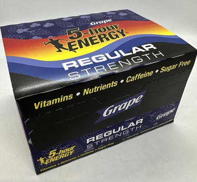 5 Hour Energy Grape Flavor 12 Ct 1.93 oz Shots Sugar Free Exp 5/25