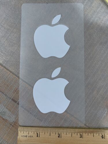 Apple Stickers - Two (2) *NEW* Genuine OEM White Apple Logo Decal - 1.5" x 1.5" - Zdjęcie 2 z 2