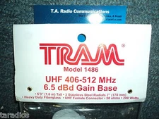 UHF Land Mobile BASE ANTENNA Heavy Duty Fiberglass 6.5db Gain Bracket Tram 1486 
