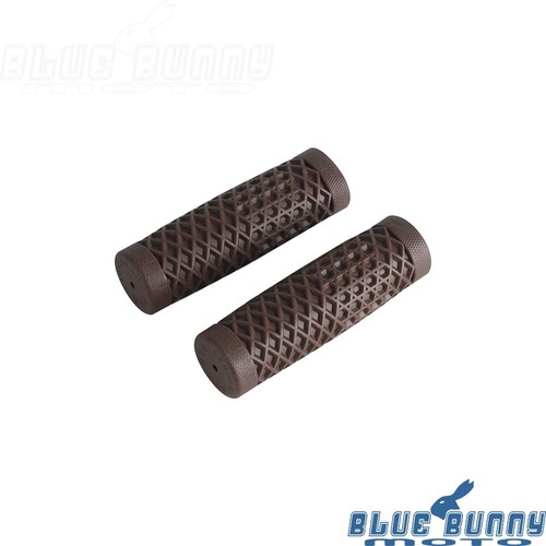 Brown Rubber Hand Grips Cover Non-slip Handgrips For 1" Handlebar Harley Chopper - Picture 3 of 7