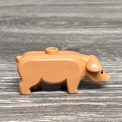 Lego Flesh Pig with Black Eyes and White Pupils Animal Minifigure Big Figure