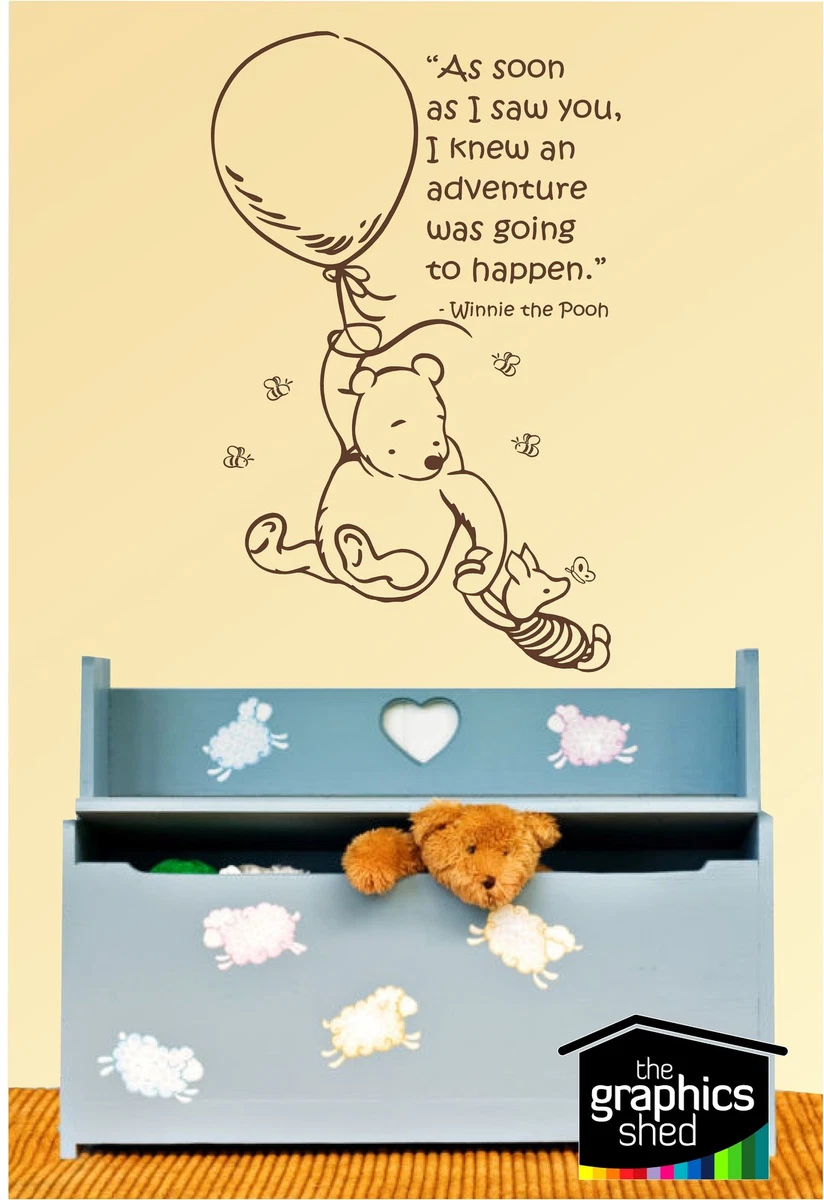 Winnie Pooh & Friends - A Grand Adventure is About to Begin Quote Baby Room Wall Decal- Decal for Baby's Room (Wide 22 x 18 Height