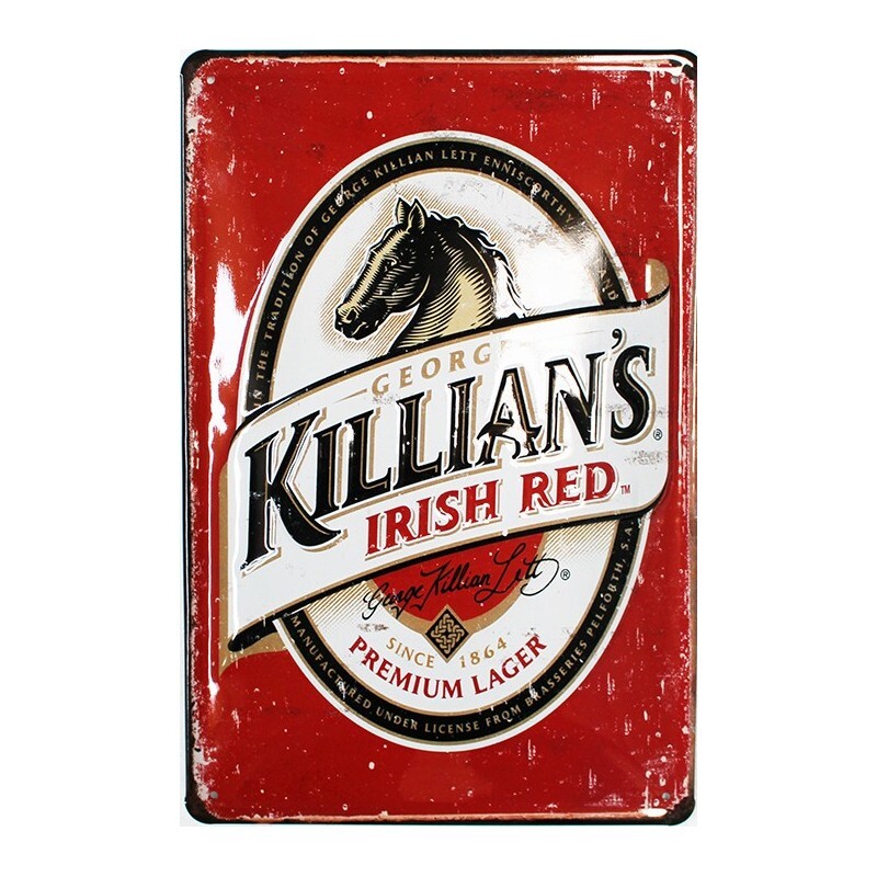 Plaque métal Killian's Irish Red 20x30cm décorative bombée