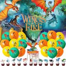 Wings of Fire Party Supplies Party Decoration Set Balloons Cake Toppers Banner
