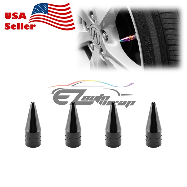 4pcs Black Long Spike Valve Stem Caps Metal Thread Set For Wheel Tires TVC29 4pcs Black Long Spike Valve Stem Caps Metal Thread Set For Wheel Tires TVC29