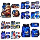 Sonic The Hedgehog Backpack Kids School Bag Insulated Lunch Bag Pen Bag Rucksack