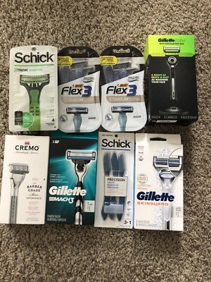 mix lof of mens shavers shaving needs cremo, gillette bic schick