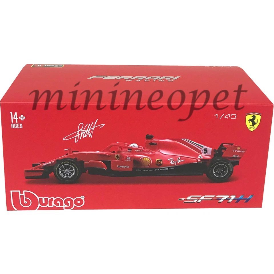 BBURAGO FERRARI RACING FORMULA F 1 SF71-H 2018 1/43 S. VETTEL #5 36808 SV - Image 2 of 2