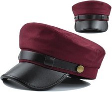 Chauffeur Hat for Men Women Classic Vintage Newsboy Cap One Size Wine Red