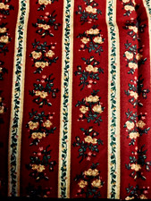 Red Floral Flannel Stripe by Fabric Country Quilters Flannel 22"X13"