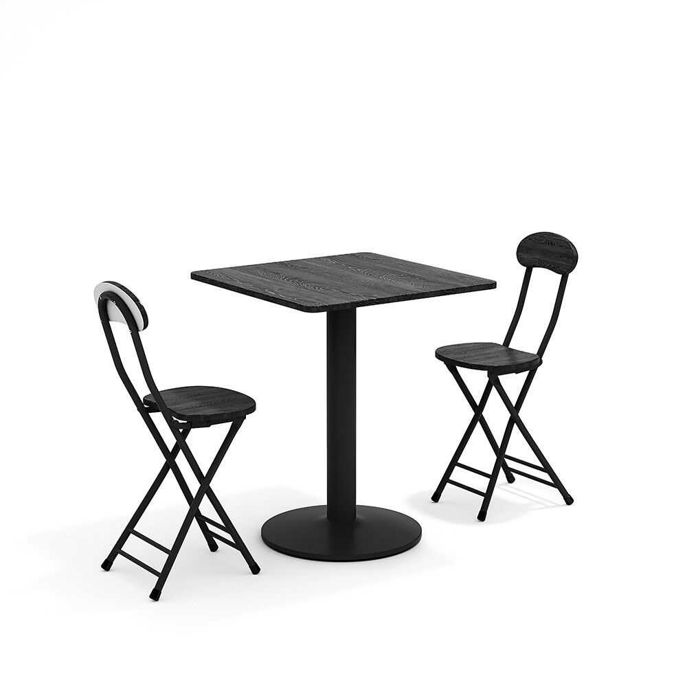 White Black Round Square Coffee Bar Bistro Dining Table Chairs Small Space Set