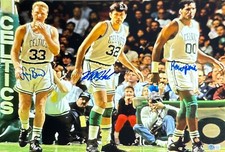 Larry Bird , Kevin McHale, Robert Parish Signed Boston Celtics 16x20 Photo BAS