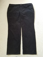Womens Pants-TALBOTS-black cotton stretch corduroy "heritage" straight leg-24W