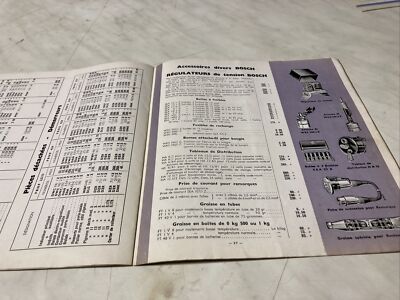 Catalogue Tarif Bosch 1939 - Accessoires Auto Moto - Brochure Vente D'époque