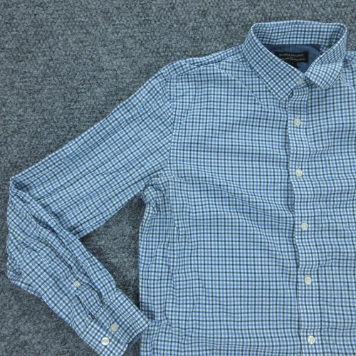 Banana Republic Hemd Herren Medium weiß blau schwarz kariert Langarm Knopfleiste - Bild 3 von 20