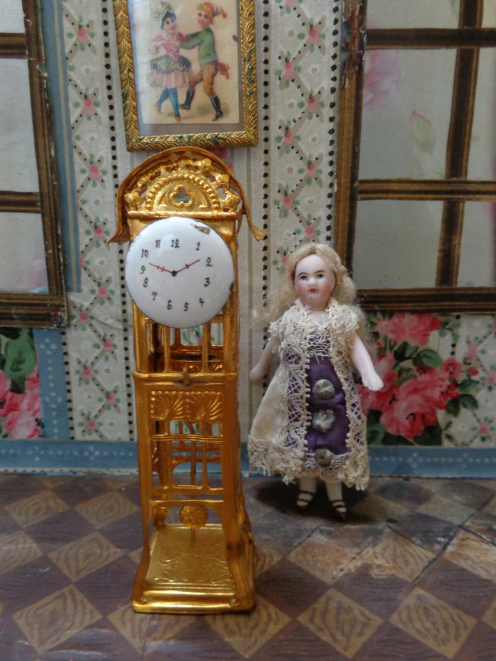 Alte Puppenstuben Uhr Erhard & Söhne E & S antik für Puppenstube Gottschalk Haus - Bild 3 von 4