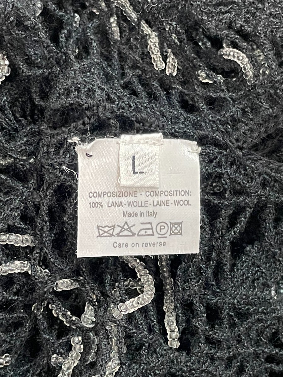 2000's Alexander McQueen Black Sheer Knit Spiderweb Beaded 2000's Alexander McQueen Black Sheer Knit Spiderweb Beaded