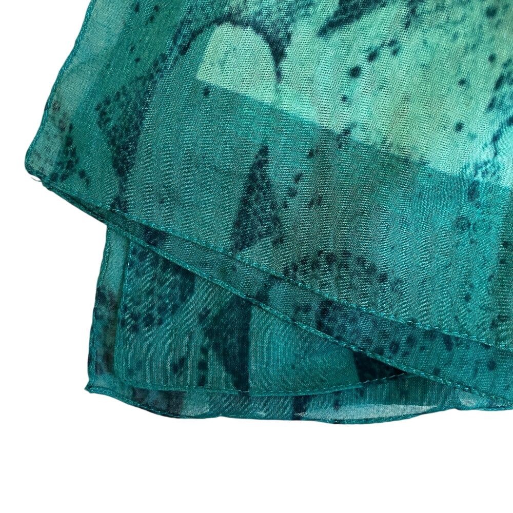 Authentic GUCCI Green Python Cotton Scarf 89.8 x … - image 5