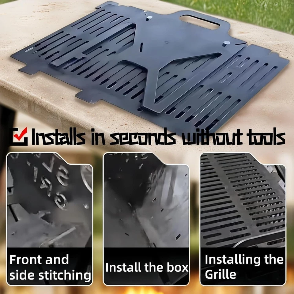 Slot Grill - Collapsible BBQ Grill For Easy Storage Steel, Stainless Steel Slot - Image 3 of 4