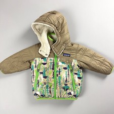 Patagonia Baby Boys 12-18 M Tribbles Reversible Hoody Jacket Sherpa Fleece Coat