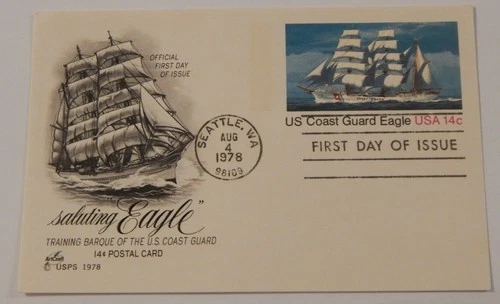 UX 76 first day cover August 4 1978 Seattle Washington US Coast Guard Eagle