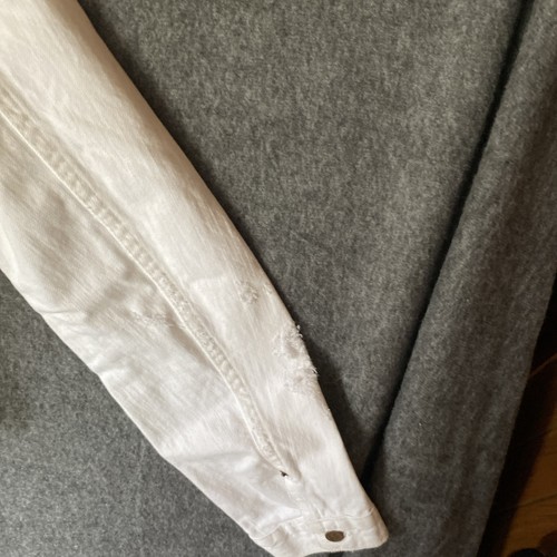 Ralph Lauren Denim & Supply Trucker Jacket Womens Large White Distressed ex Cond - Picture 15 of 19