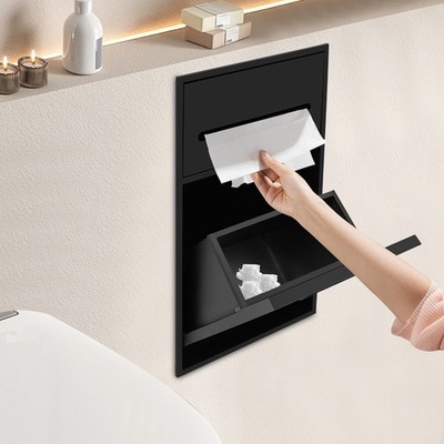 Hidden Wall Mounted 6L Trash Can Bin Bathroom Kitchen Tilt Out Trash Bin Cabinet