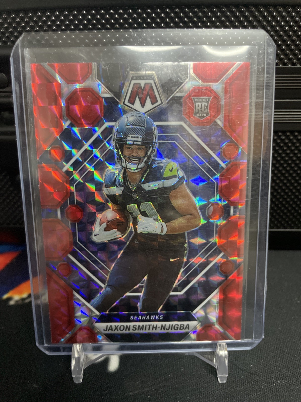 2023 Panini Mosaic - Rookies Jaxon Smith-Njigba #331 Red Mosaic Prizm (RC)