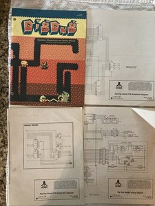 ATARI COIN OP ARCADE VIDEO GAME DIG DUG MANUAL + SCHEMATICS - 1982 4th PRINTING