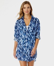NWT Anne Cole Women's Boyfriend Shirt Swim Cover Up Large/ X Large pmy2026b