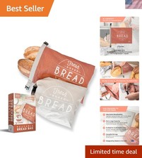 Sustainable Reusable Bread Bags - 2 Pack XL Storage for Artisan Breads