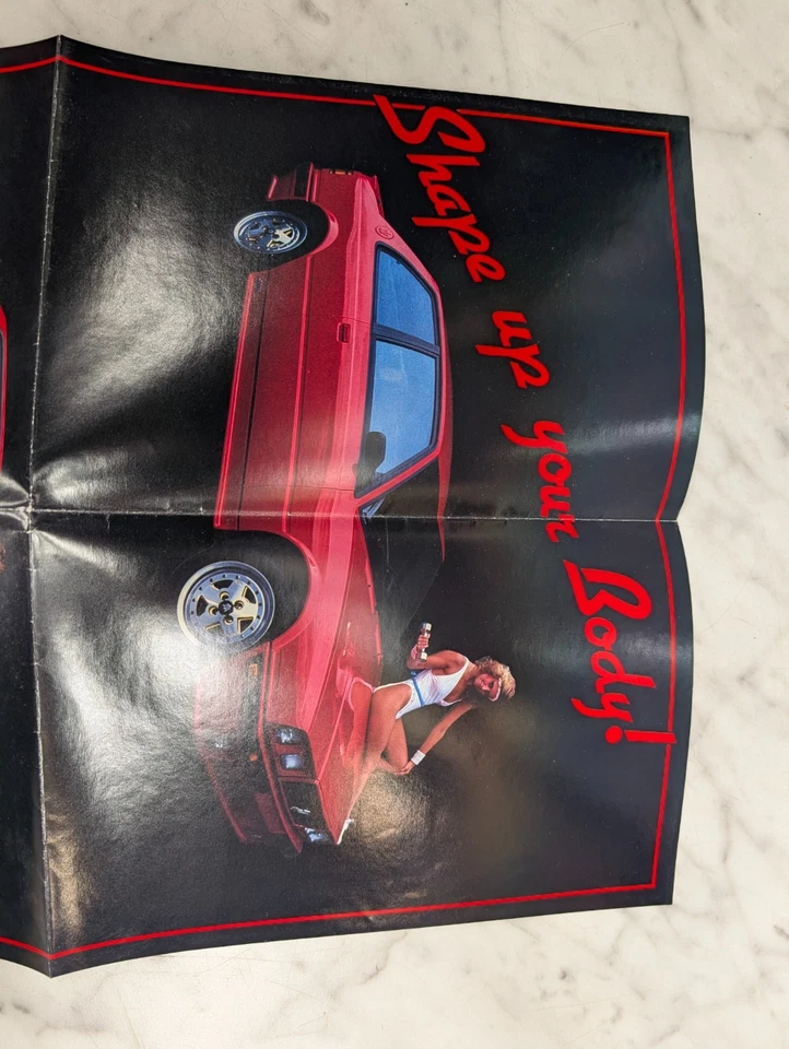 MIE PERFORMANCE PARTS MASERATI BITURBO 425 SPYDER POSTER RED CAR & LADIES - Image 2 of 4